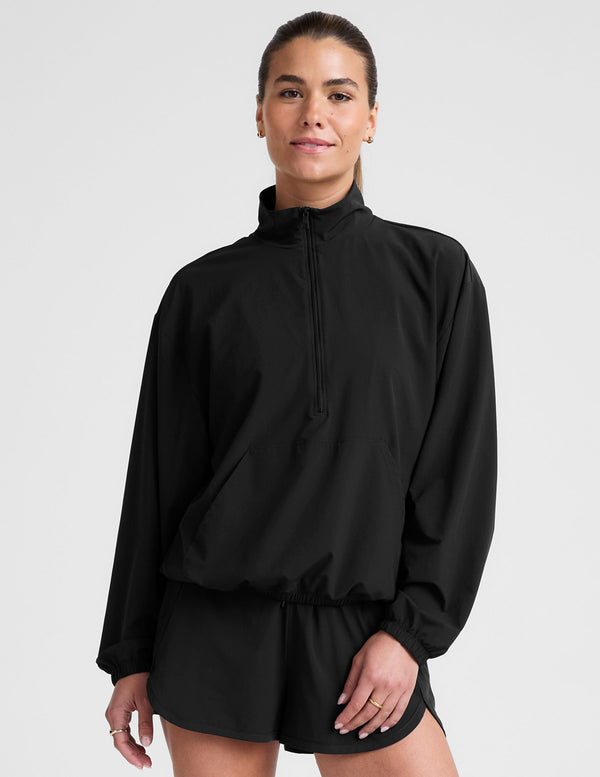 beyond yoga Stretch Woven In Stride Half Zip Pullover