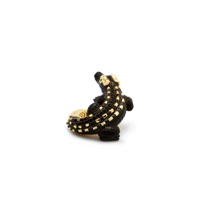 Bibi Van Der Velden Alligator Ebony Wood Twist Earring