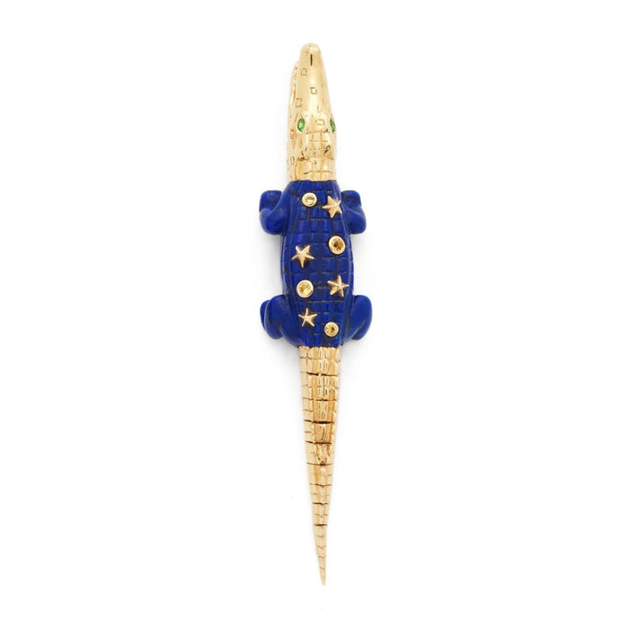 bibi van der velden Alligator Lapis Lazuli Bite Earring