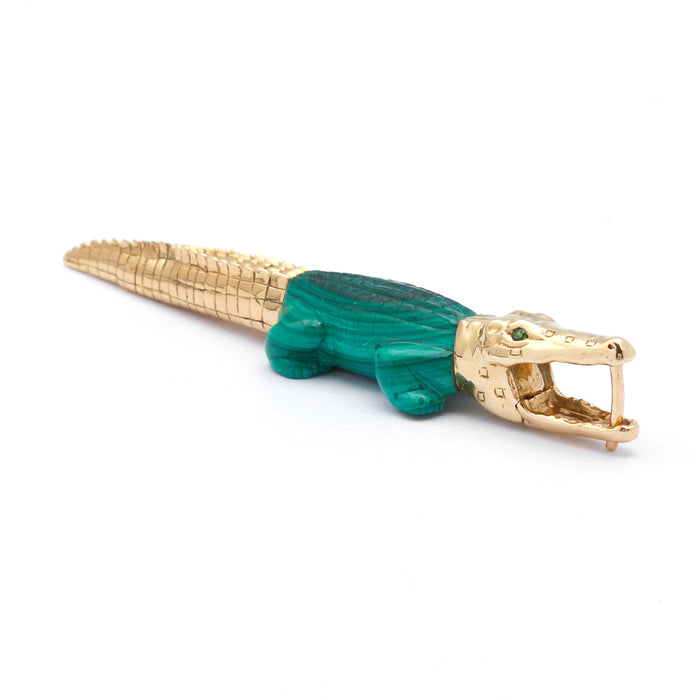 Bibi Van Der Velden Alligator Malachite BIte Earring