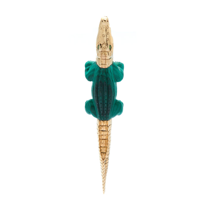 bibi van der velden Alligator Malachite BIte Earring