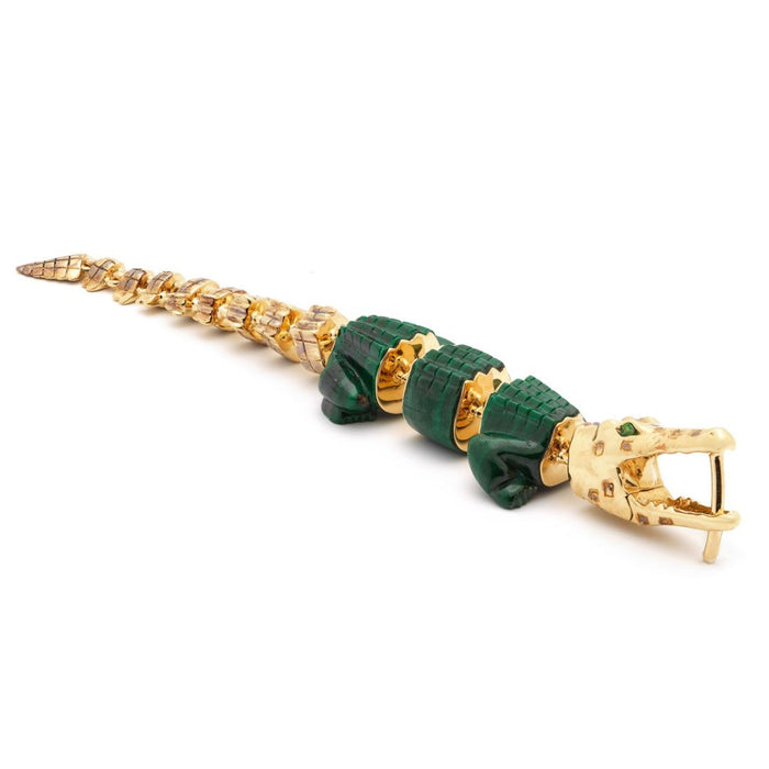 Bibi Van Der Velden Alligator Malachite Vertebrae Bite Earring