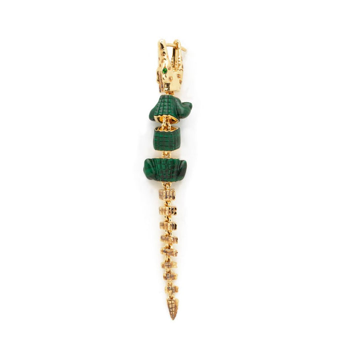 bibi van der velden Alligator Malachite Vertebrae Bite Earring