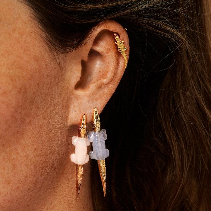 Bibi Van Der Velden Alligator Pink Opal Bite Earring
