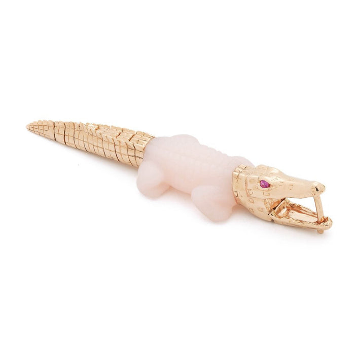 Bibi Van Der Velden Alligator Pink Opal Bite Earring