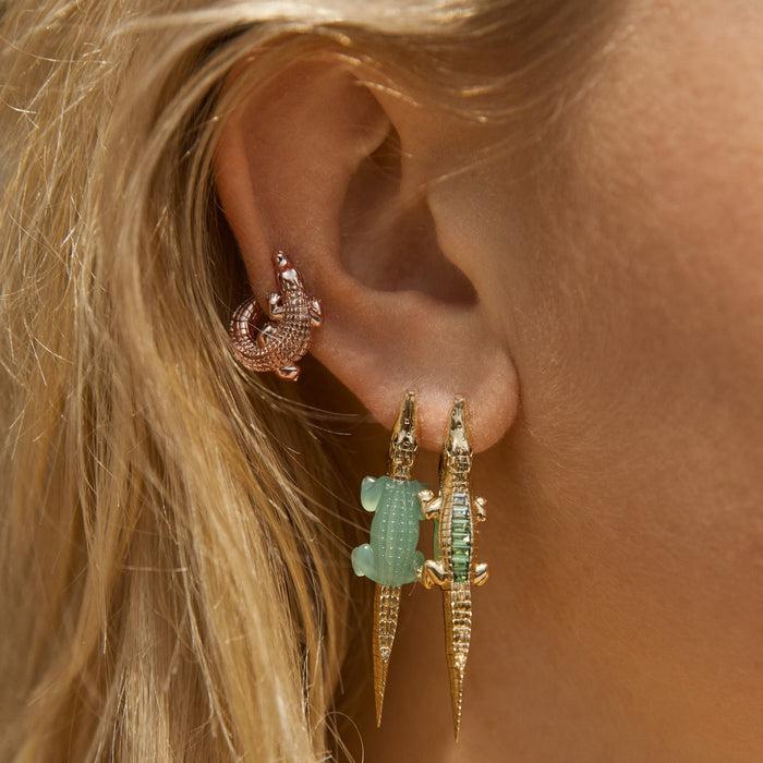 Bibi Van Der Velden Alligator Rose Gold Twist Earring