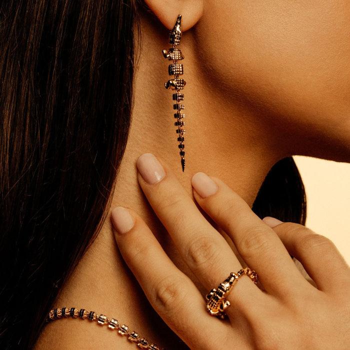 Bibi Van Der Velden Alligator Vertebrae Bite Earring
