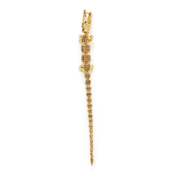 Bibi Van Der Velden Alligator Vertebrae Bite Earring Extra Long