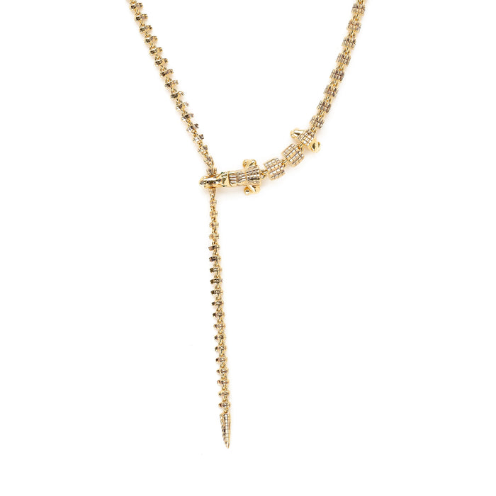 Bibi Van Der Velden Alligator Vertebrae Necklace Extra Long