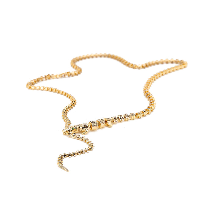 Bibi Van Der Velden Alligator Vertebrae Necklace Extra Long