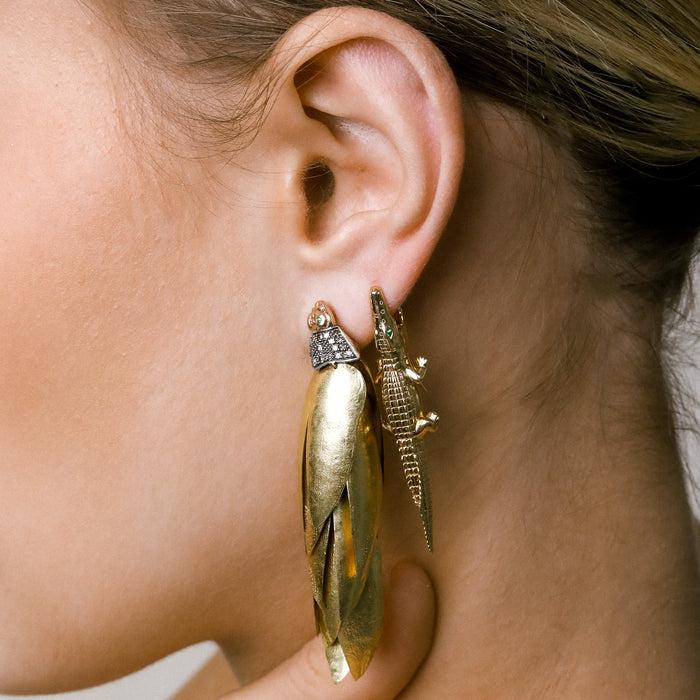 Bibi Van Der Velden Alligator Yellow Gold Bite Earring