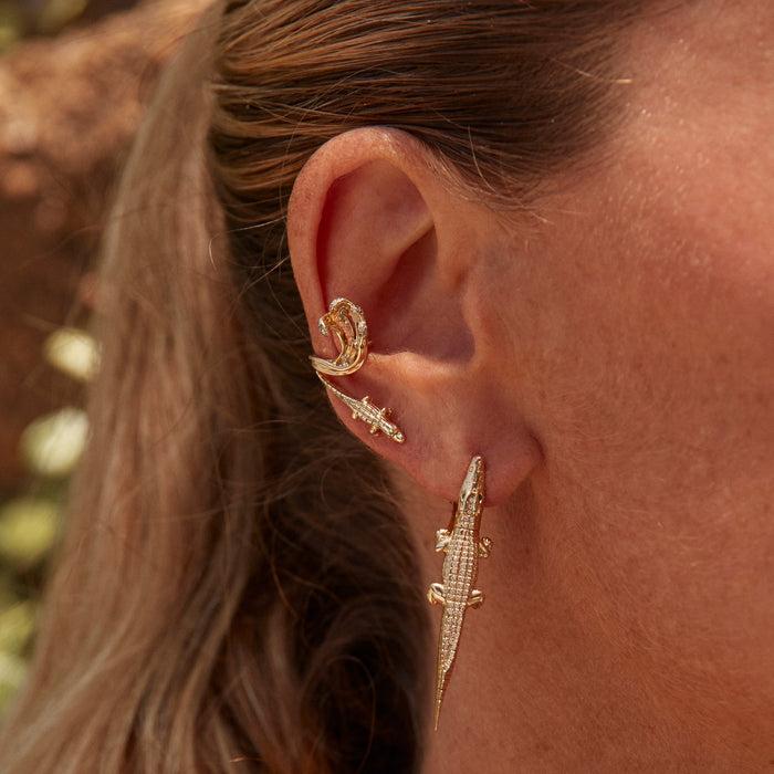 Bibi Van Der Velden Alligator Yellow Gold Ear Climber