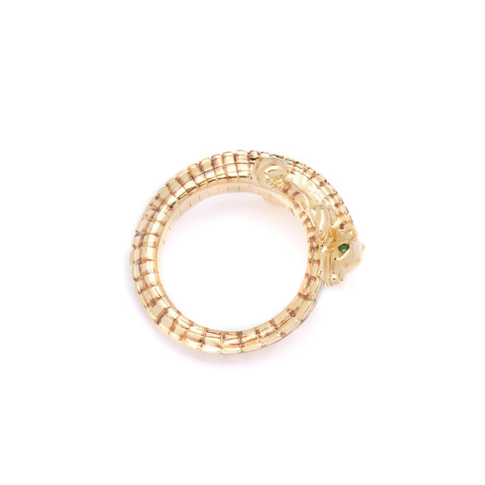 bibi van der velden Alligator Yellow Gold Pinky Ring
