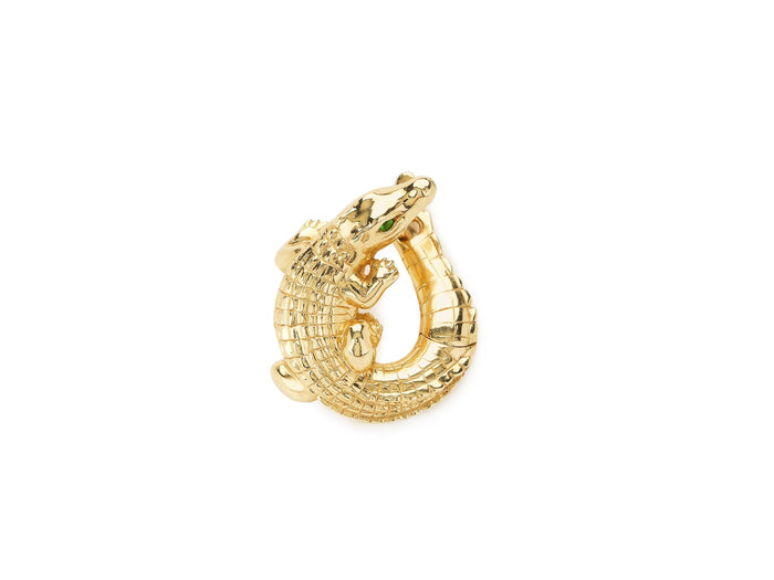 bibi van der velden Alligator Yellow Gold Twist Earring