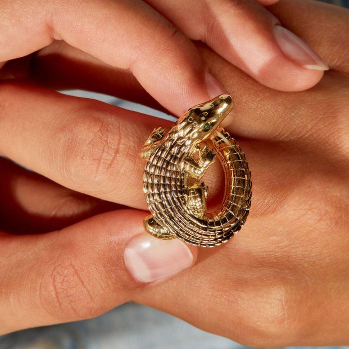 Bibi Van Der Velden Alligator Yellow Gold Twist Ring