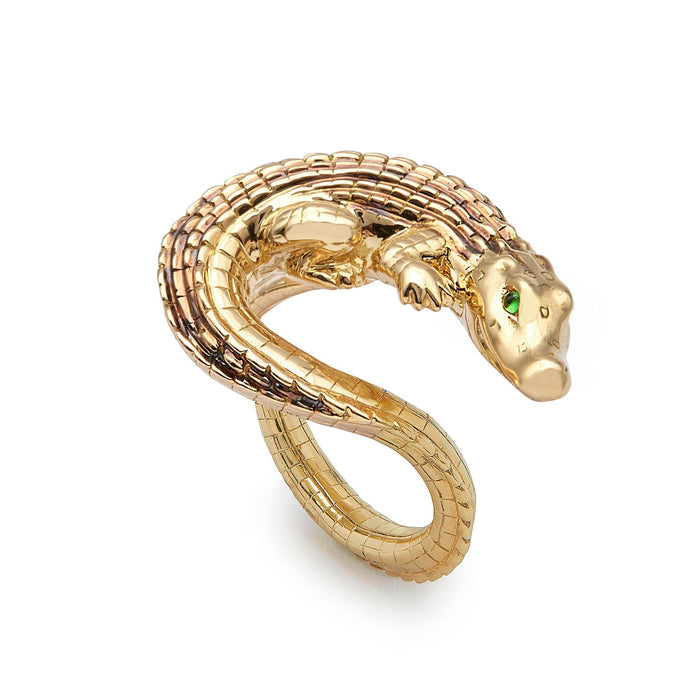 Bibi Van Der Velden Alligator Yellow Gold Twist Ring