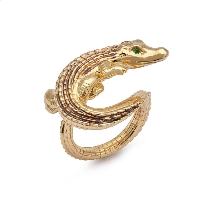 Bibi Van Der Velden Alligator Yellow Gold Twist Ring