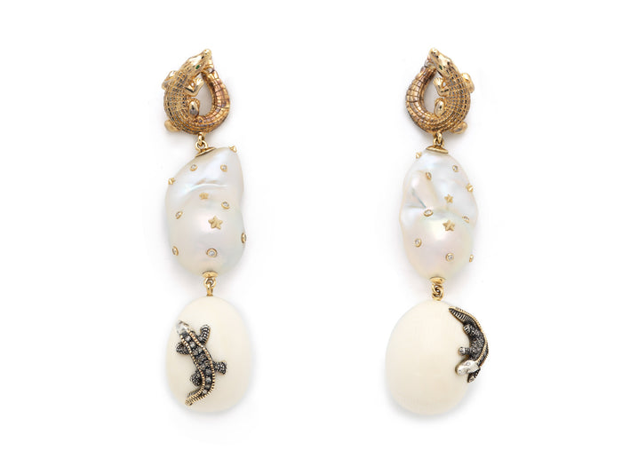 Bibi Van Der Velden Alligator Hatchling Earrings