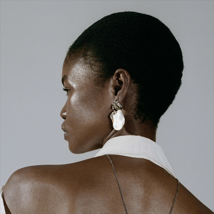 Bibi Van Der Velden Animal Earrings Baroque Pearls