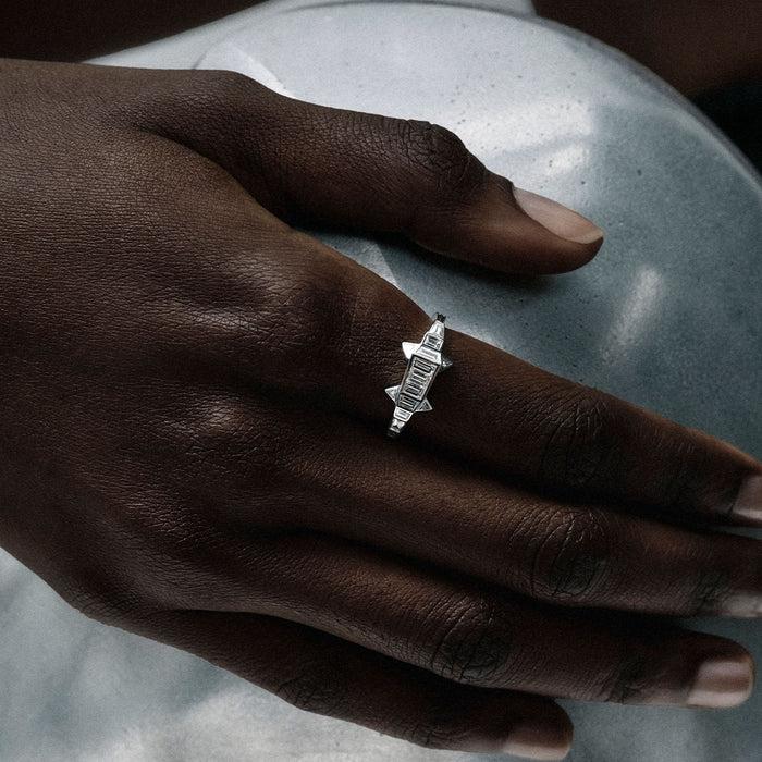 Bibi Van Der Velden Diamond Alligator Ring