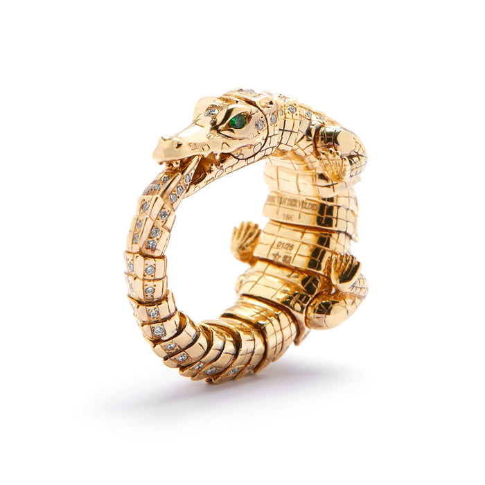bibi van der velden Diamond Alligator Wrap Ring
