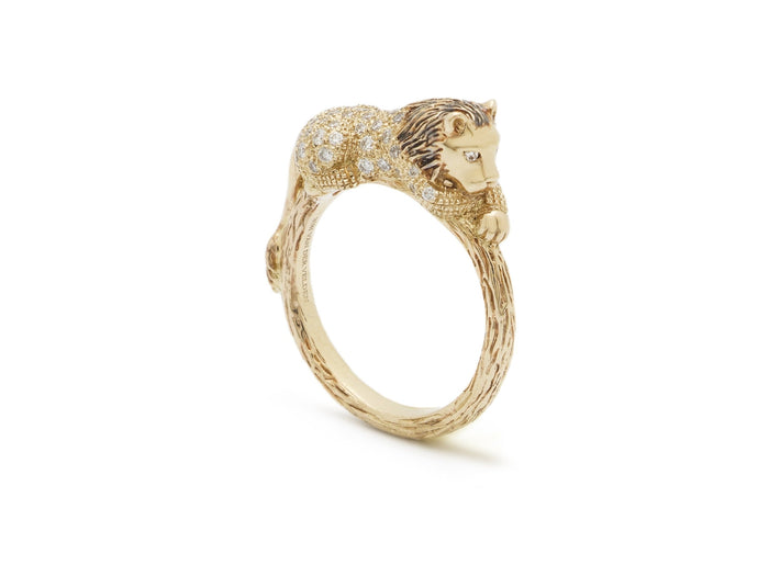 Bibi Van Der Velden Diamond Lion Stackable Ring