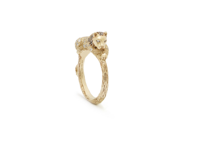 Bibi Van Der Velden Diamond Lion Stackable Ring