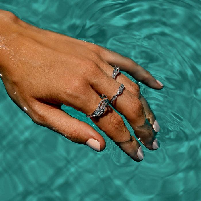 Bibi Van Der Velden Diamond Swirl Stackable Ring