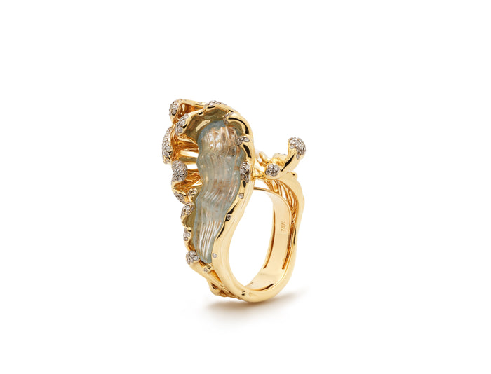 Bibi Van Der Velden Mermaid Wave Ring Yellow Gold