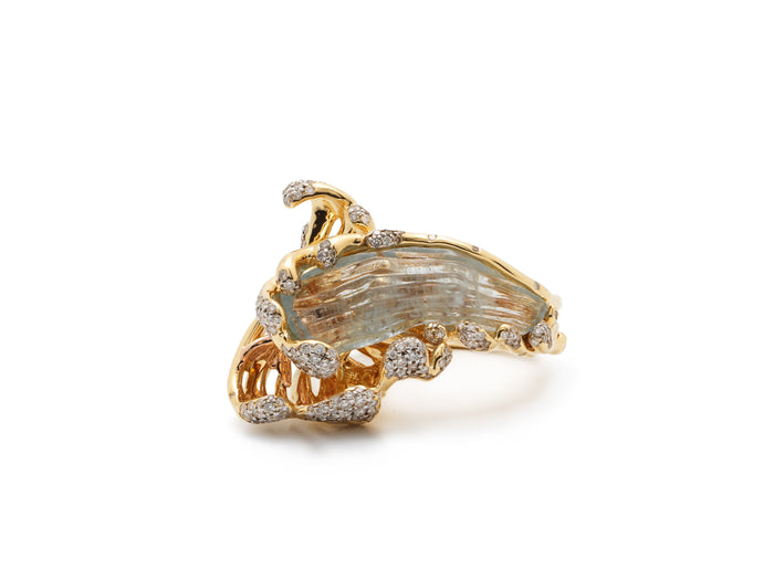 Bibi Van Der Velden Mermaid Wave Ring Yellow Gold