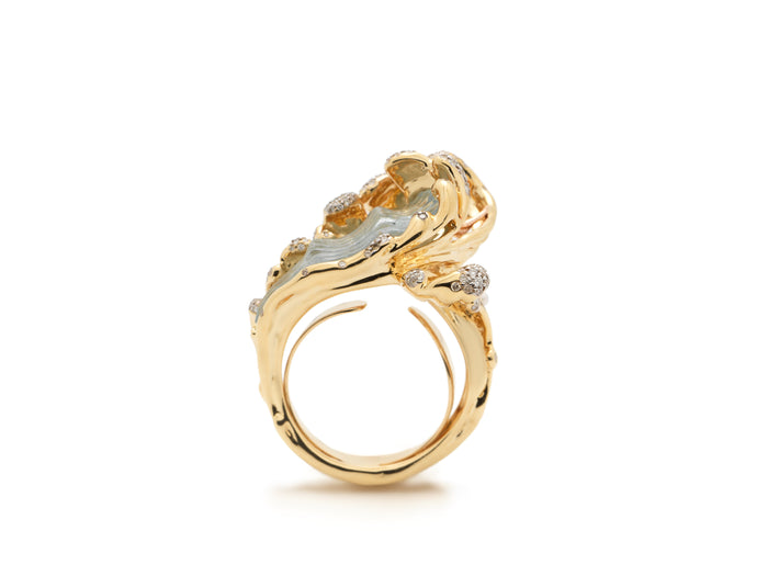 bibi van der velden Mermaid Wave Ring Yellow Gold