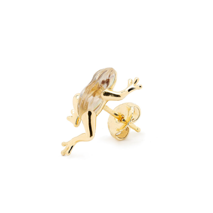 Bibi Van Der Velden MIni Frog Abalone Quartz Stud
