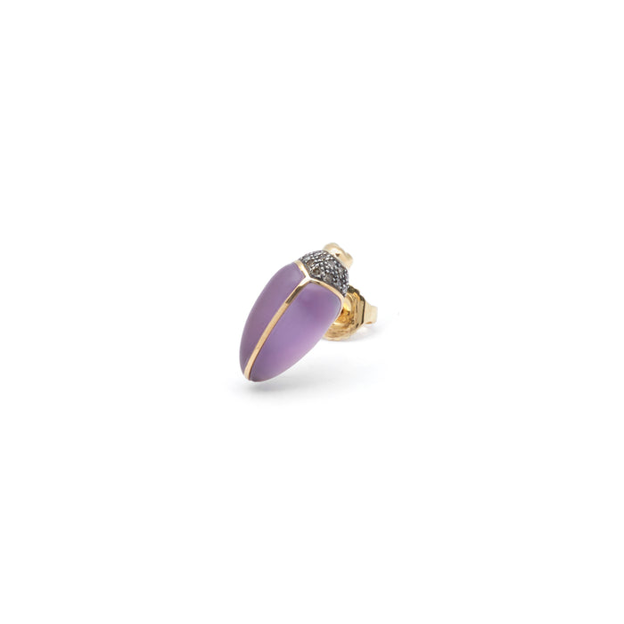 Bibi Van Der Velden Mini Scarab Amethyst Stud