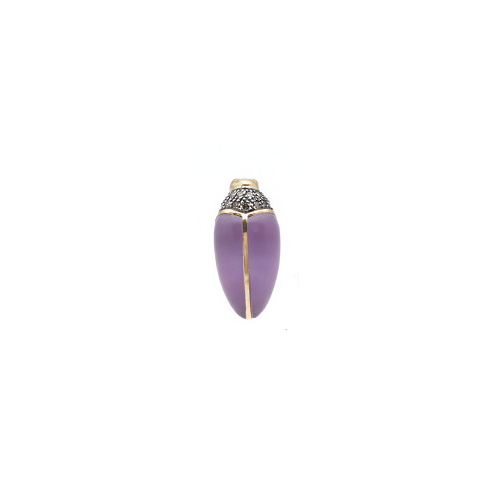 bibi van der velden Mini Scarab Amethyst Stud