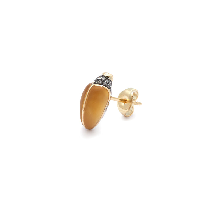 Bibi Van Der Velden Mini Scarab Citrine Stud