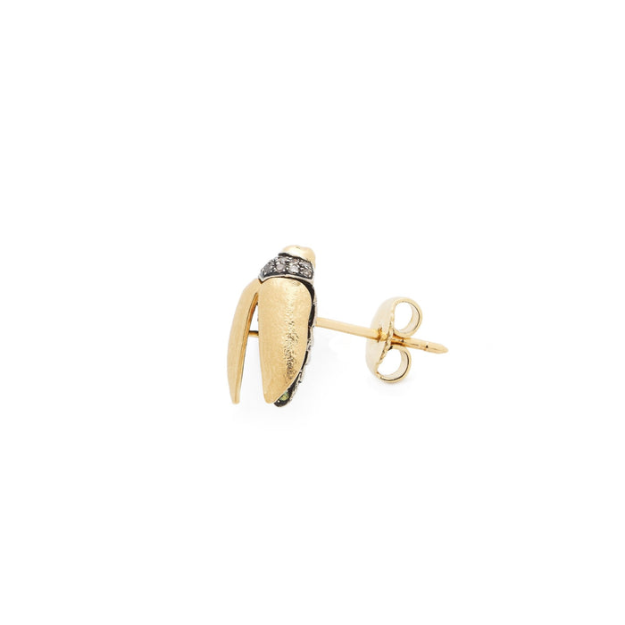Bibi Van Der Velden Mini Scarab Gold Fly Wing Stud