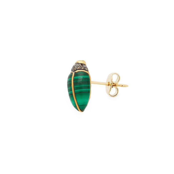 Bibi Van Der Velden Mini Scarab Malachite Stud