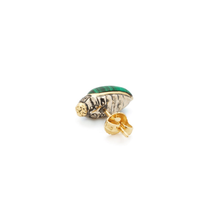Bibi Van Der Velden Mini Scarab Malachite Stud