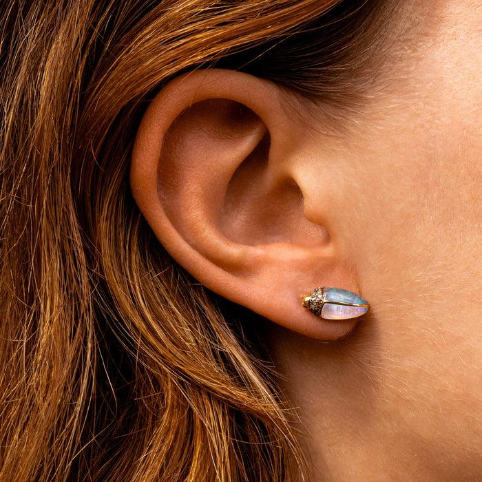 bibi van der velden Mini Scarab Opal Stud