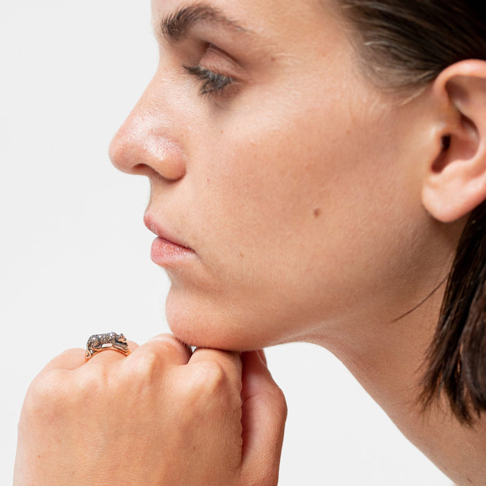 Bibi Van Der Velden Panther Stackable Ring Diamond