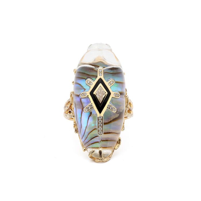 bibi van der velden Scarab Abalone Cocktail Ring