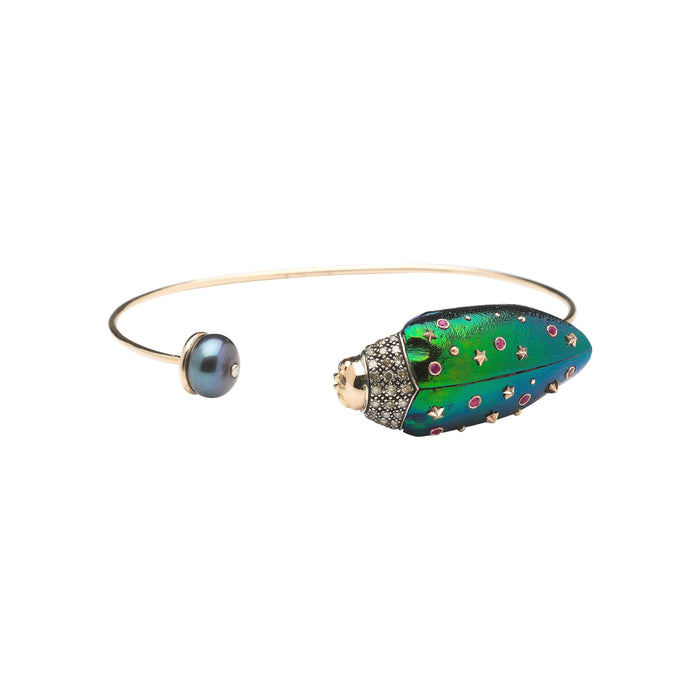 bibi van der velden Scarab And Pearl Bangle