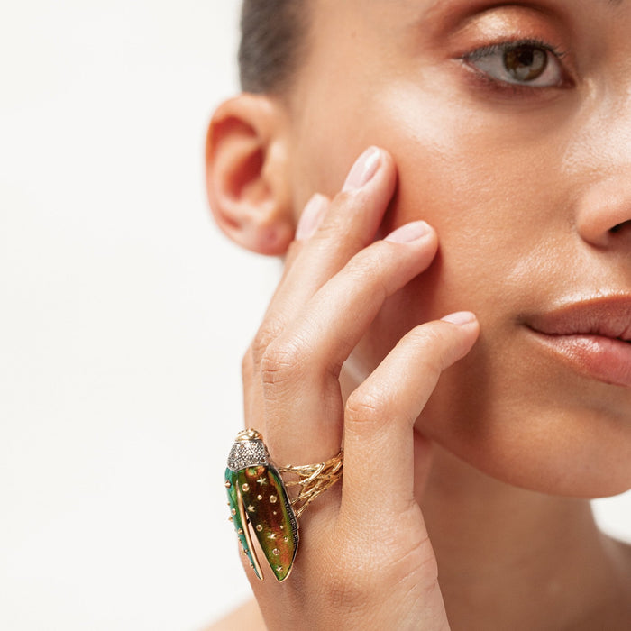 Bibi Van Der Velden Scarab Fly Ring