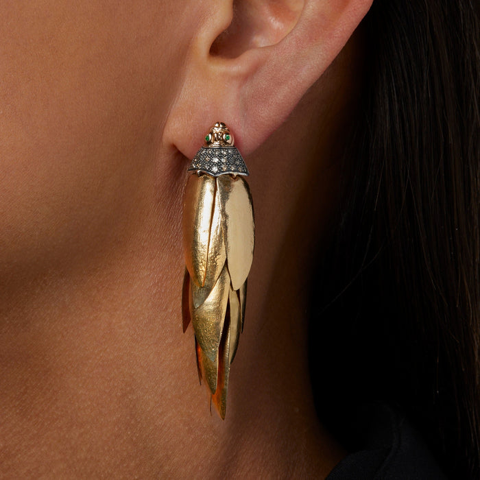 Bibi Van Der Velden Scarab Gold Bunch Earring