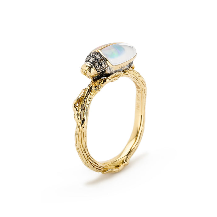 Bibi Van Der Velden Scarab Opal Stackable Ring