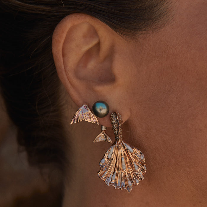 Bibi Van Der Velden Siren Tail Earring With Opals