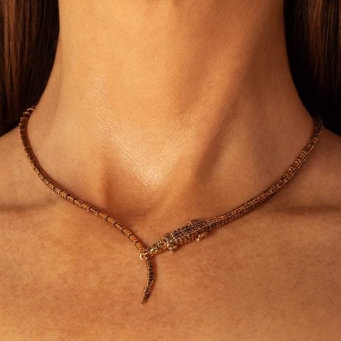 Bibi Van Der Velden Thin Alligator Wrap Necklace