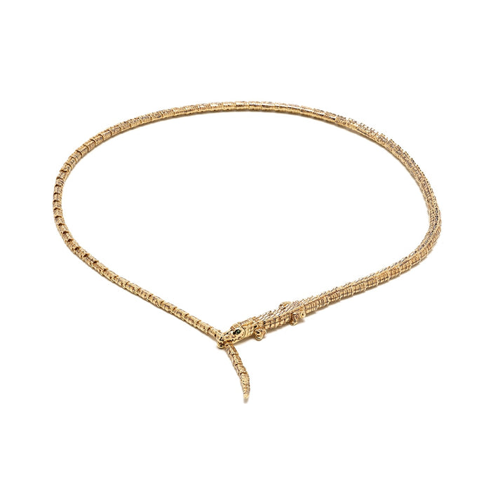bibi van der velden Thin Alligator Wrap Necklace