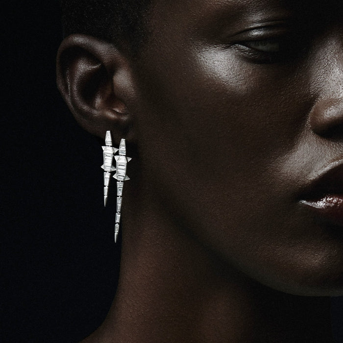 Bibi Van Der Velden Diamond Alligator Earring Extra Long