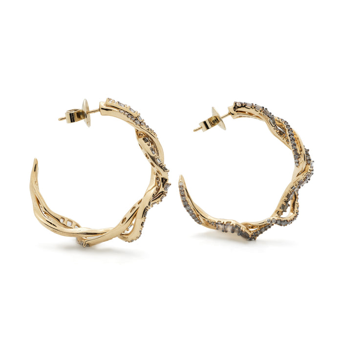 Bibi Van Der Velden Diamond Smoke-Ring Hoop Earrings